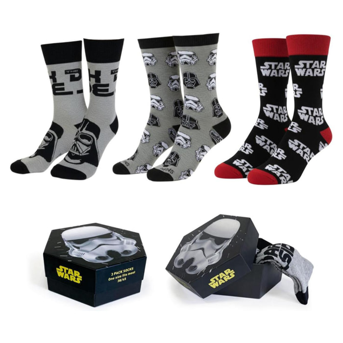 Pack de 3 Calcetines Star Wars - Multicolor - Talla 38-45