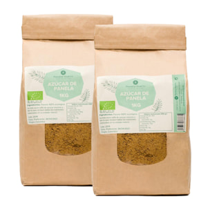 PLANETA HUERTO | Pack 2x Azúcar Panela ECO Planeta Huerto 1 kg - Azúcar Natural de Caña Sin Refinar para Endulzar de Manera Saludable y Nutritiva, Ideal para Recetas y Bebidas