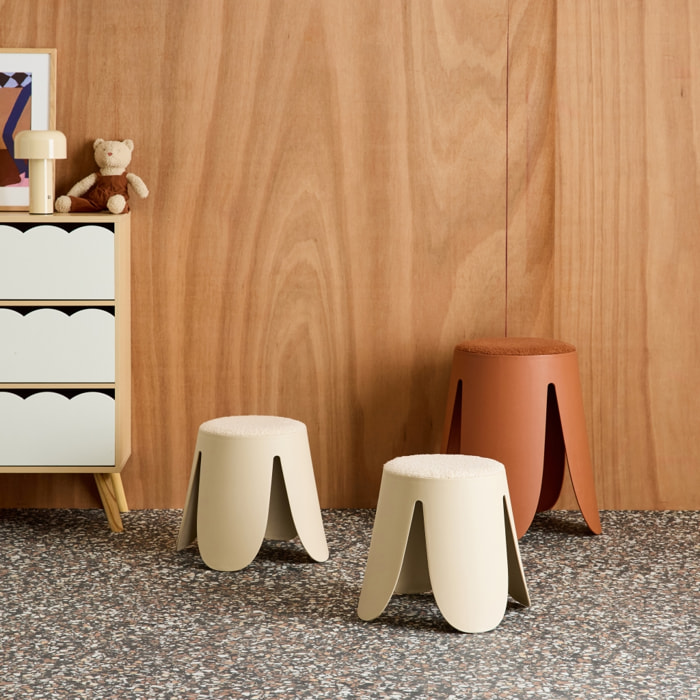 Tabouret empilable enfant bouclette texturée (lot de 2) NIKI KIDS