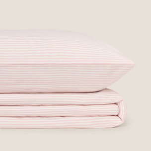 Sábana de algodón percal 180 hilos rayas Alexi color rosa 100% Algodón percal
