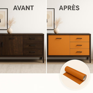 Rouleau adhésif décoratif Vinyle au Mètre - Noisette - Sticker Lavable Imperméable Mur Cuisine Meubles