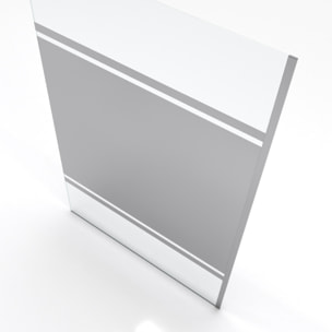 Paroi de Douche avec Bande Miroir 120x200cm - Verre 8mm - Profilé Chrome - FREEDOM 2 MIRROR