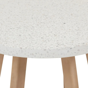 Table d appoint de jardin ronde "Lemindo" 50 x 53cm en eucalyptus