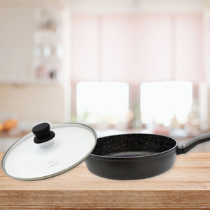Poêle à frire 28 cm et couvercle Elo Granit Solution