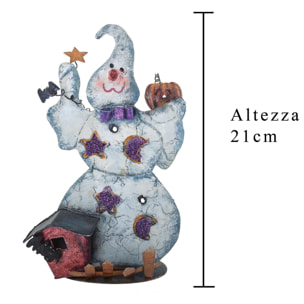 Fantasma Portacandela - Pezzi 2 - 9X21X9 - Colore: Bianco - Bianchi Dino - Halloween, Streghe