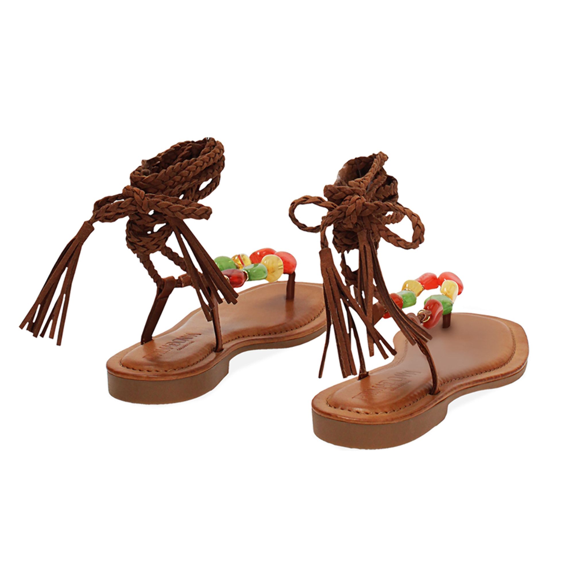 Sandali bassi donna cognac