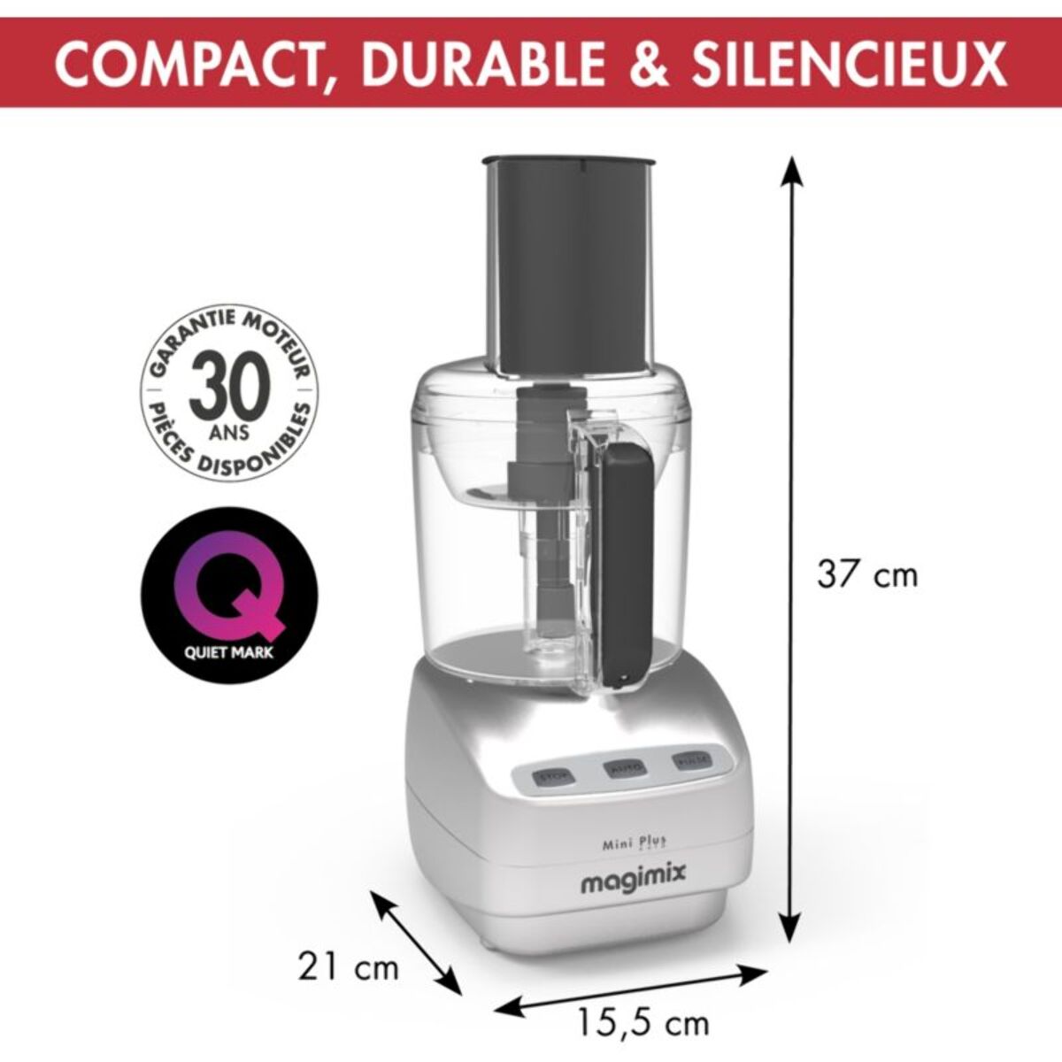 Robot multifonction MAGIMIX 18261F Mini Plus Chrome Brillant