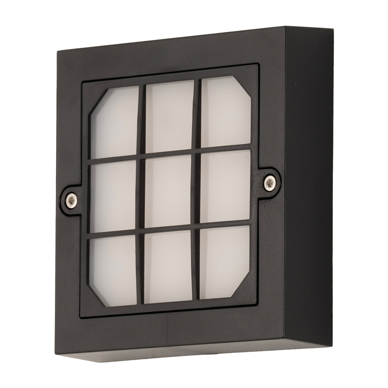 FORLIGHT Netz apliqiue exterior cuadrado en luz blanco cálido 3000K en color negro