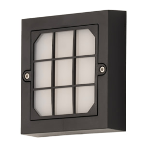 FORLIGHT Netz apliqiue exterior cuadrado en luz blanco cálido 3000K en color negro