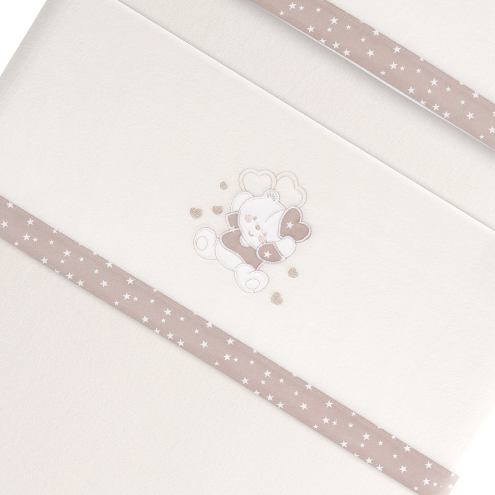 Triptico Coche Coralina D. Algodon Oso Corazones Beig