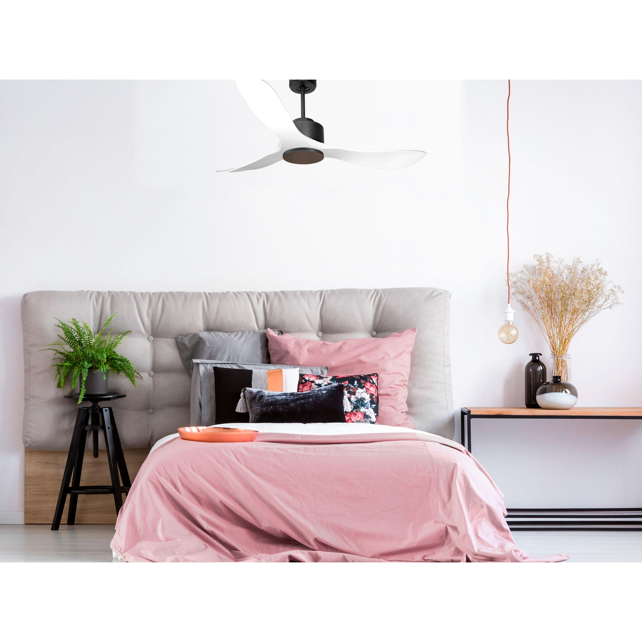 Ventilateur de plafond Wifi Moteur à courant continu Télécommande Hypersilence Mémoire Shopify Vendible (AUTOMATIQUE) 40   W Noir