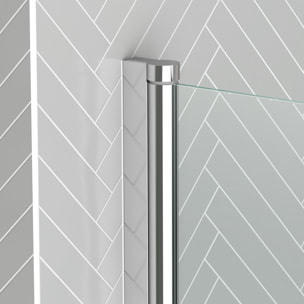 Pare baignoire Rabattable 70x120cm - Profilé Chromé - Verre Trempé 4mm - ELEMENTARY