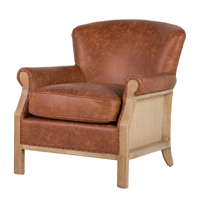 Butaca Madera Fresno Marron 76x81x78 Cm