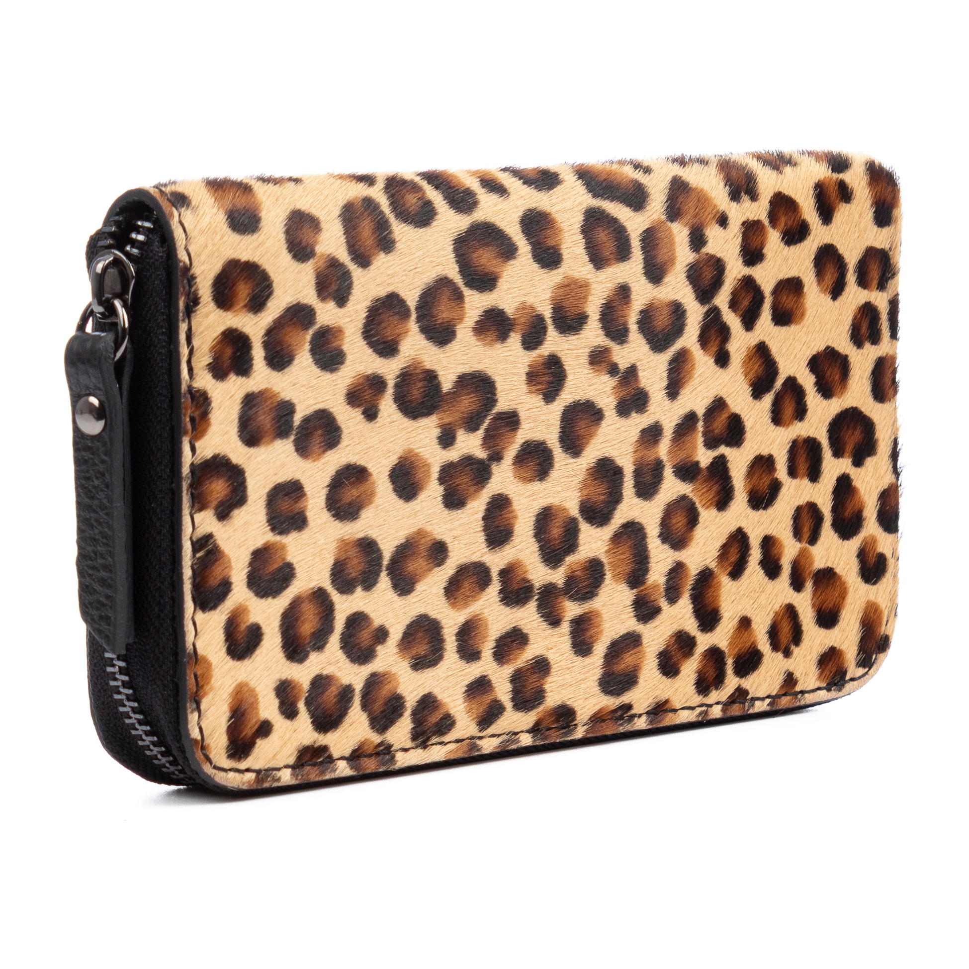Stella portafoglio donna. Pelle autentica Cavallino Leopardo pq.