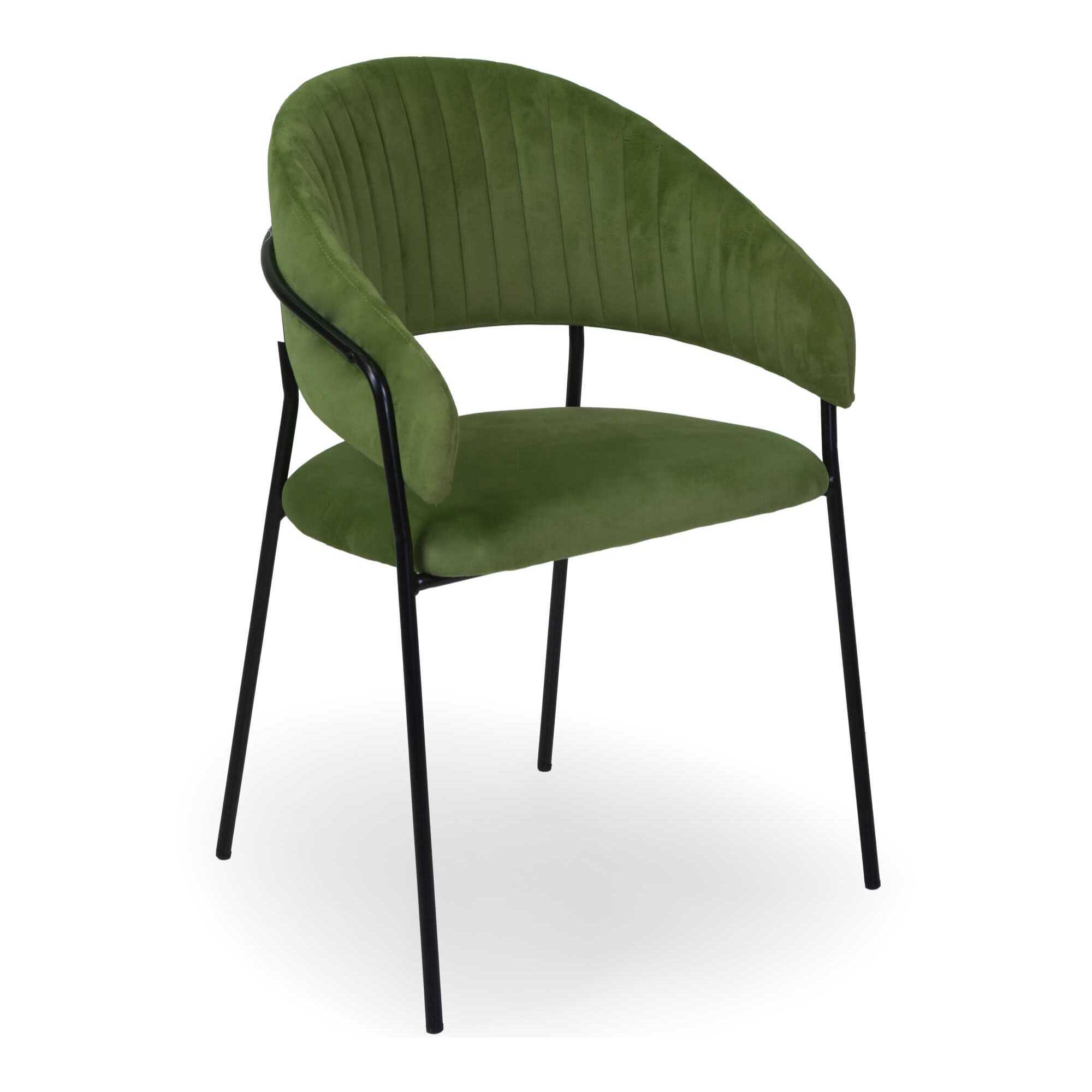 Poltrona Chloe Vacchetti in velluto verde con struttura nera cm59x51h83,5