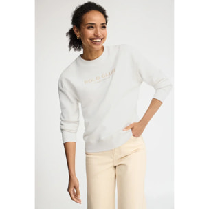 Felpa bianca boxy con ricamo Established 2012 Polo Club