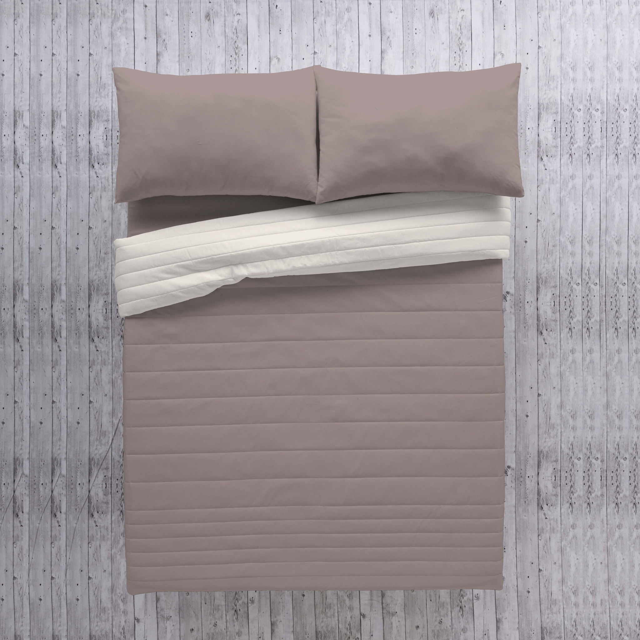 Naturals - Colcha Bouti - Lisa - Reversible - 100% Microfibra - 70 gr/m² - Topo/L.198 Piedra