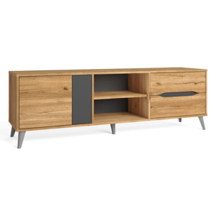 Mueble tv orly color 2c2p naturale/pizarra