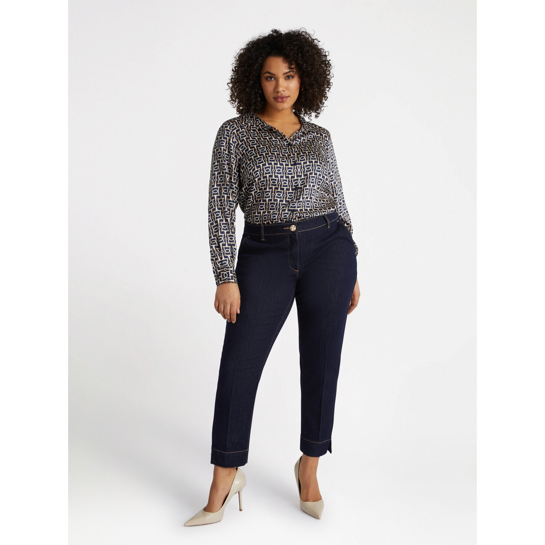 Fiorella Rubino - Camicia dalla stampa catene - Blu