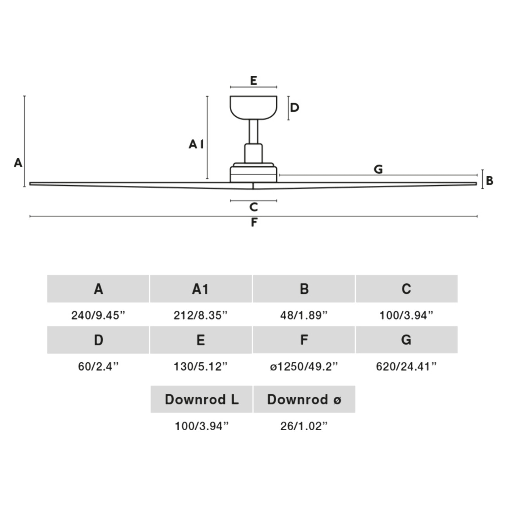 KLIM M Ventilador de techo negro/nogal