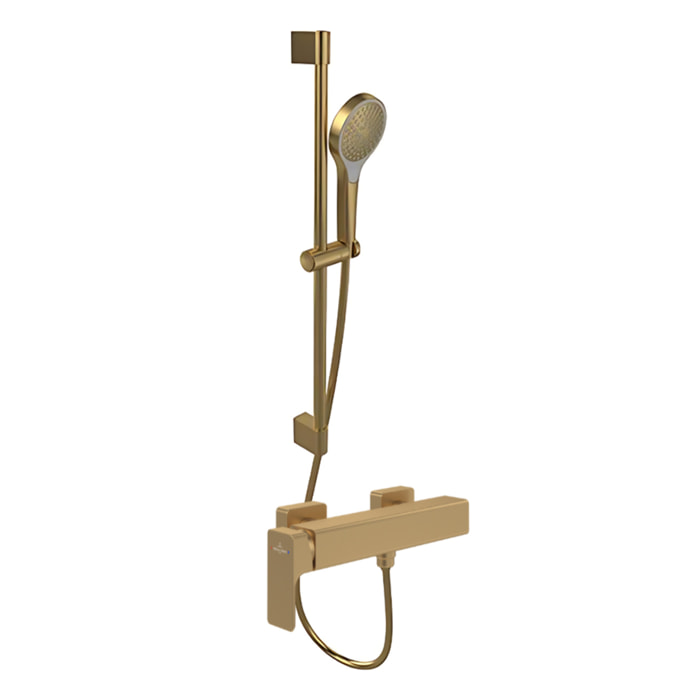 Mitigeur mécanique douche Subway 3.0 + Ensemble de douche Verve Showers 3 jets Brushed Gold