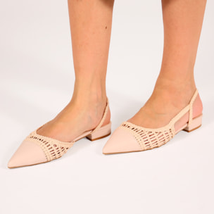 Ballerine in simil pelle con intreccio