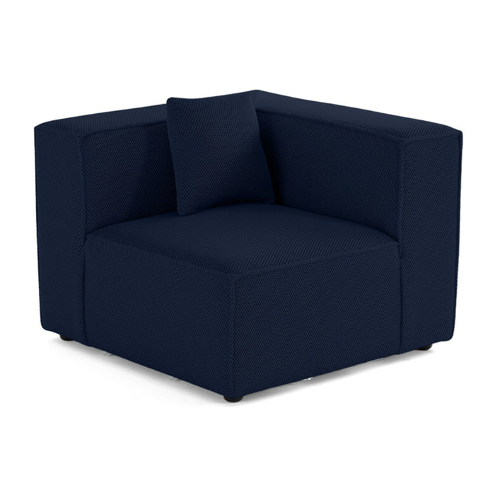 Arty - module d'assise d'angle réversible - en tissu mailles 3D - Bleu