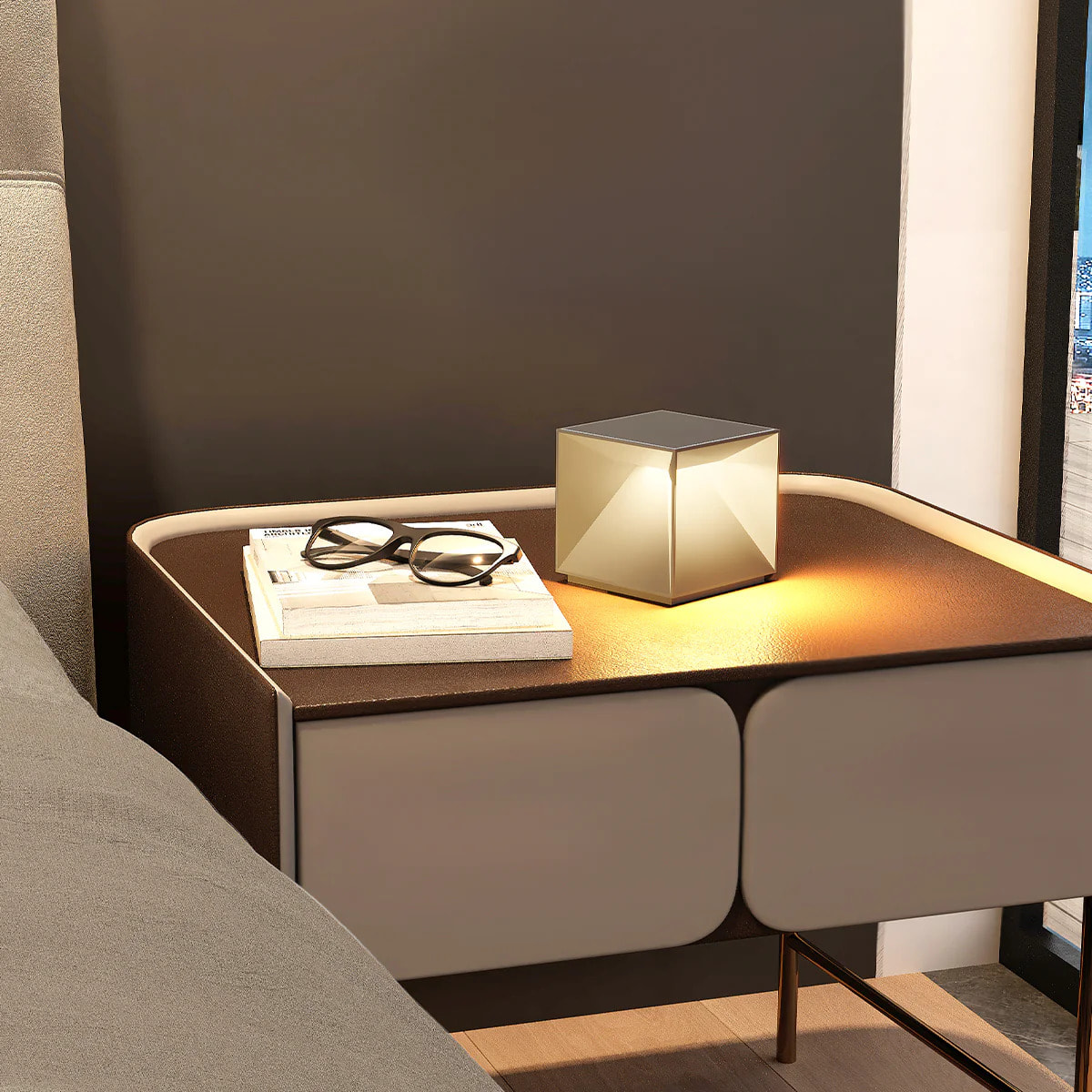 Lampe chevet sans fil CUBOX MINI H8CM