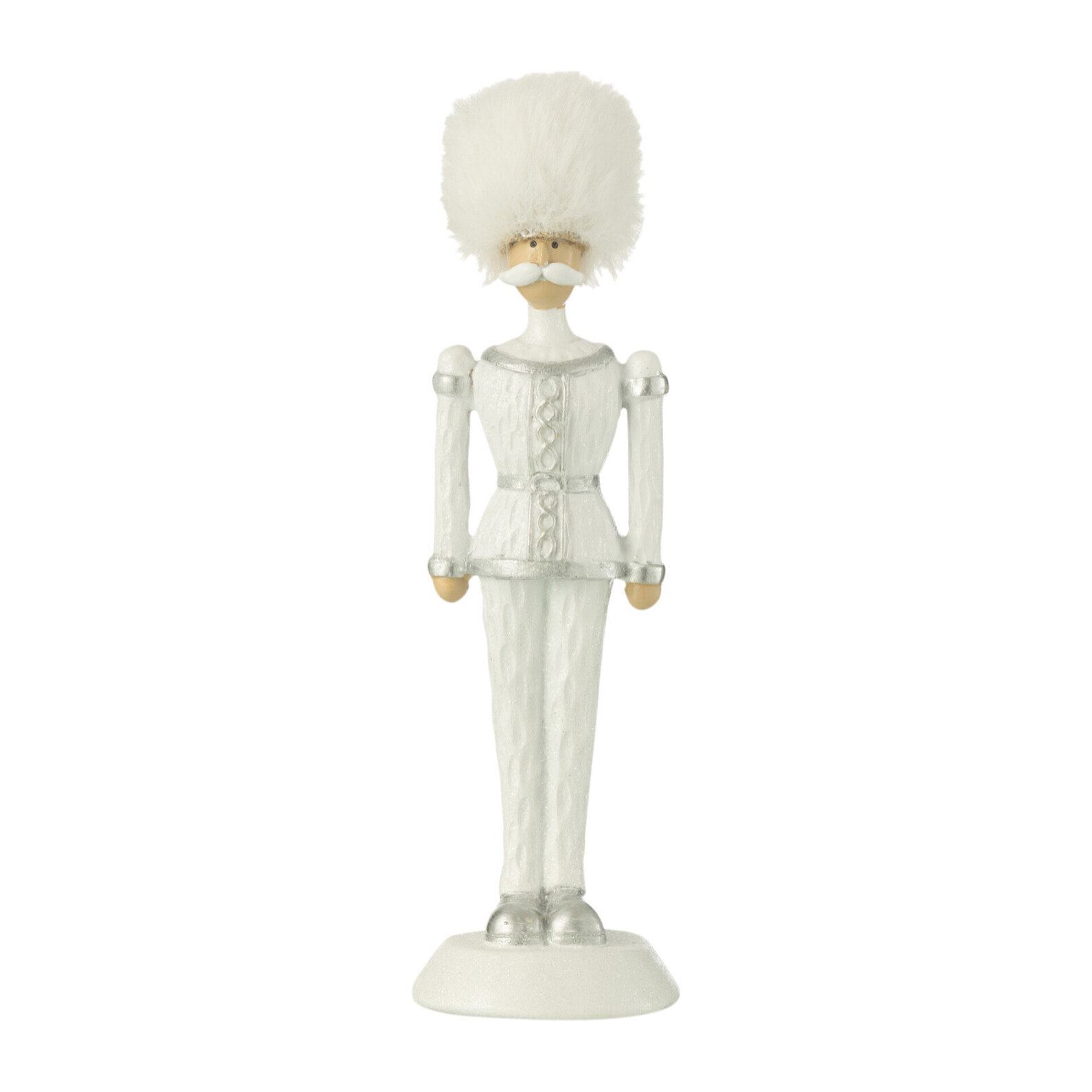 J-Line figurine casse-noisette Fourrure Chapeau Paillettes - polyrésine - blanc - small