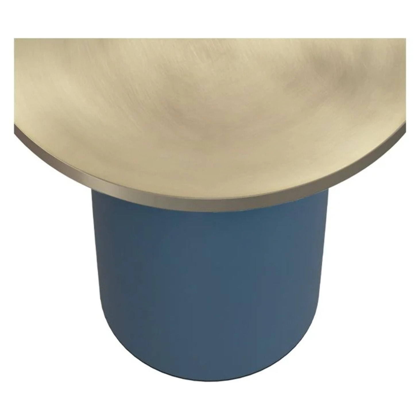 Table d'appoint ronde en métal bleu et laiton D45 cm - Lyne