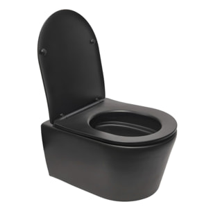 Pack WC Bati-support Geberit UP720 slim + WC sans bride Swiss Aqua Technologies + plaque noire mat (SLIMBLSATA)