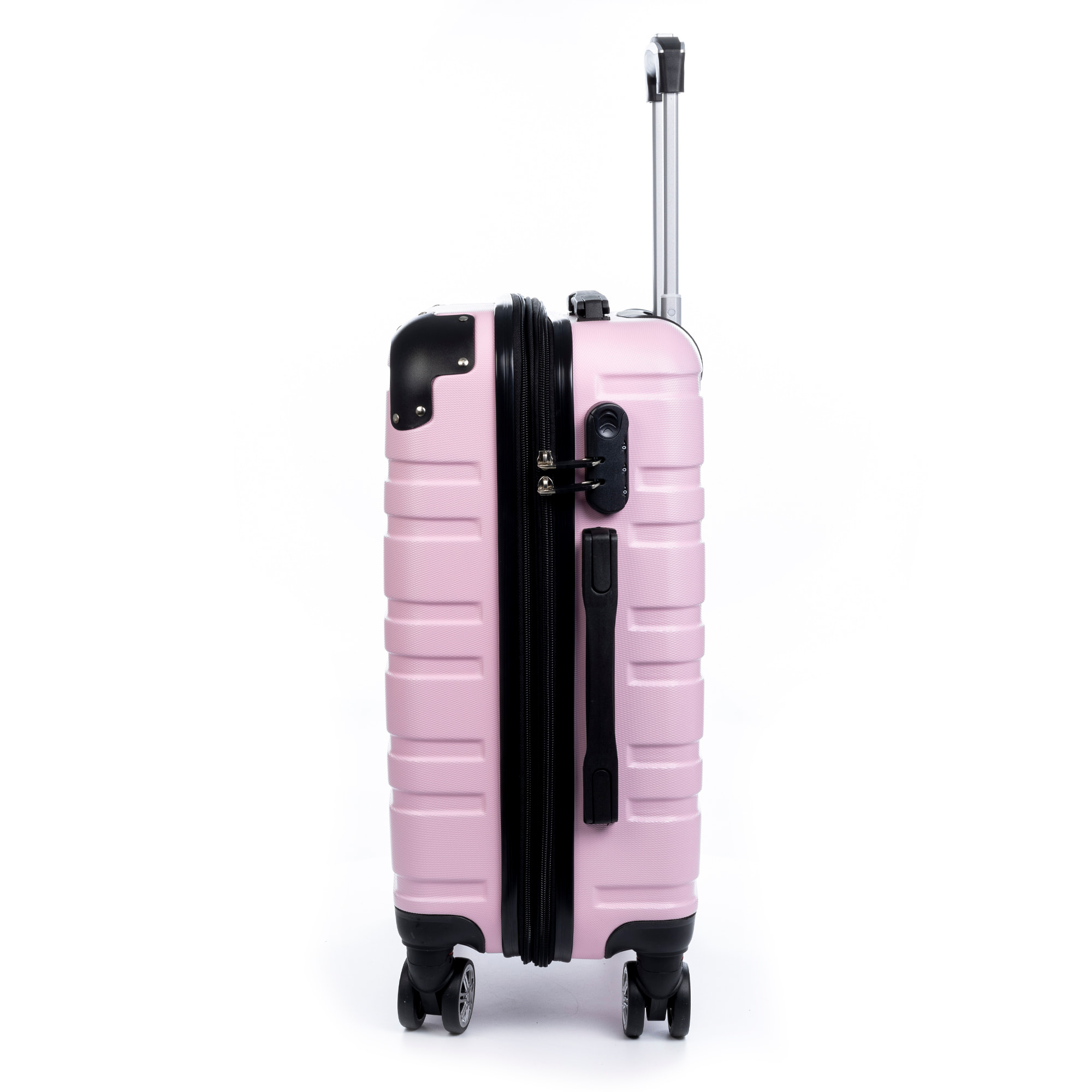 Juego de 3 maletas Trolley extensibles, en material ligero ABS de alta resistencia. Cerradura numérica, 4 ruedas giratorias 360°.