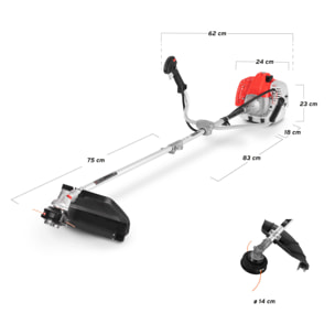 Desbrozadora de gasolina  potente motor de 65cc y 4.9cv - Greencut GGT650X-1