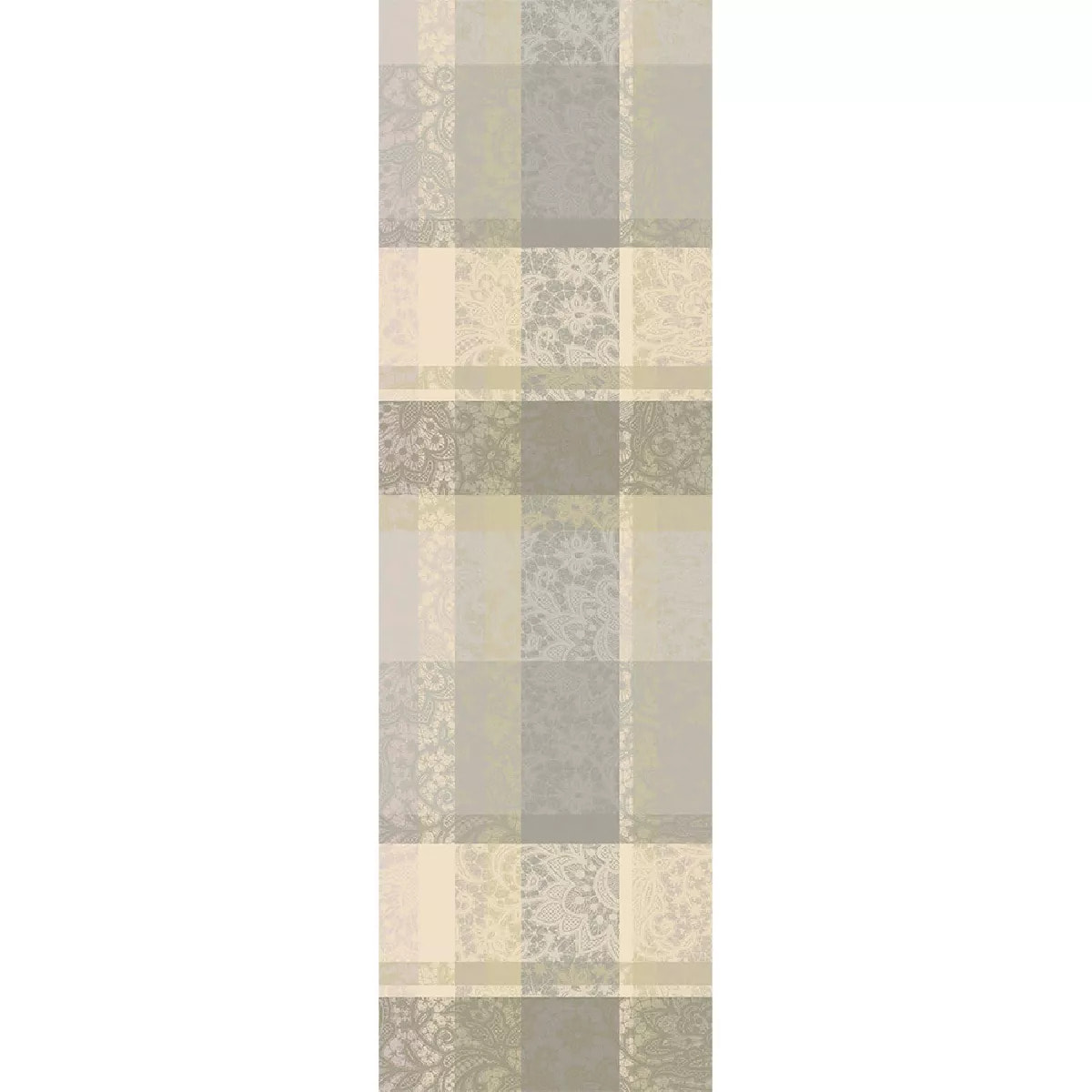 Chemin de table pur coton motif jacquard beige Mille dentelles naturel