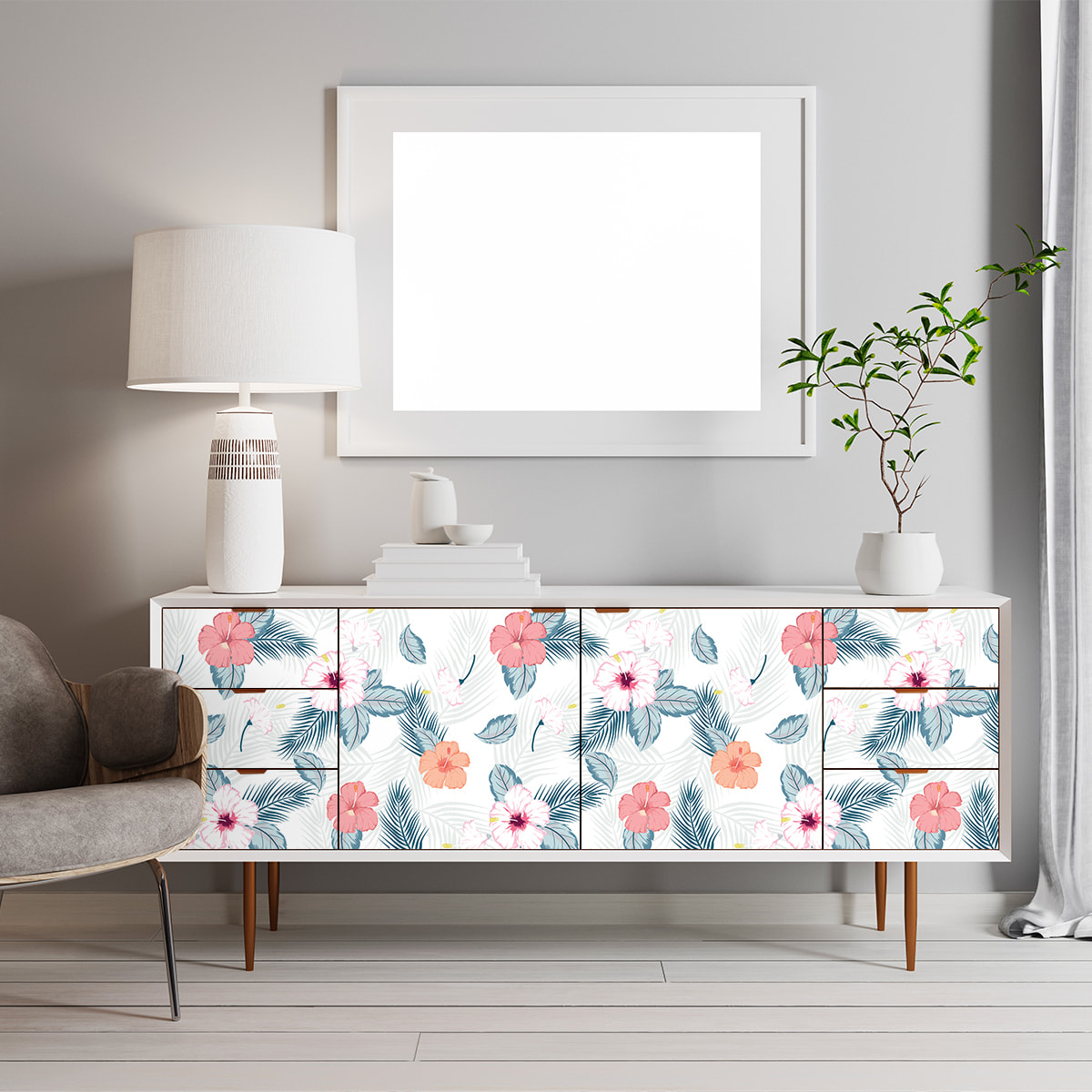 Sticker meuble tropical heva 40 x 60 cm