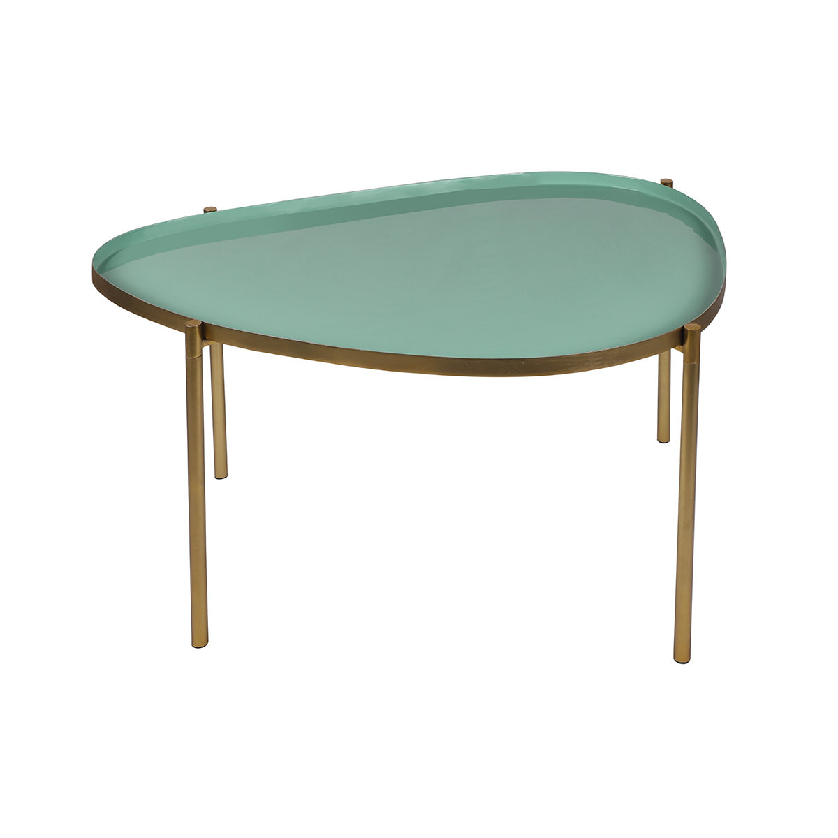 Tables basses gigognes laquées vert-cyan et vert (lot de 3) ZURIA