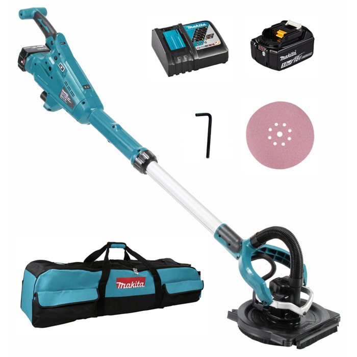 Ponceuse pour cloison sèche 18V LXT Ø 225 mm - MAKITA - avec 2 batteries 18V 5.0Ah - chargeur - Sac - DSL800RTEU