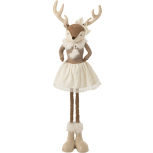 J-Line Élan télescopique et femme - polyester - beige - small