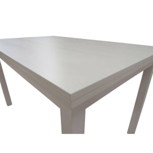 Tavolo per sala da pranzo estensibile, Tavolo moderno con allunghe, Consolle allungabile, cm 80x130/210h76, colore Bianco frassinato