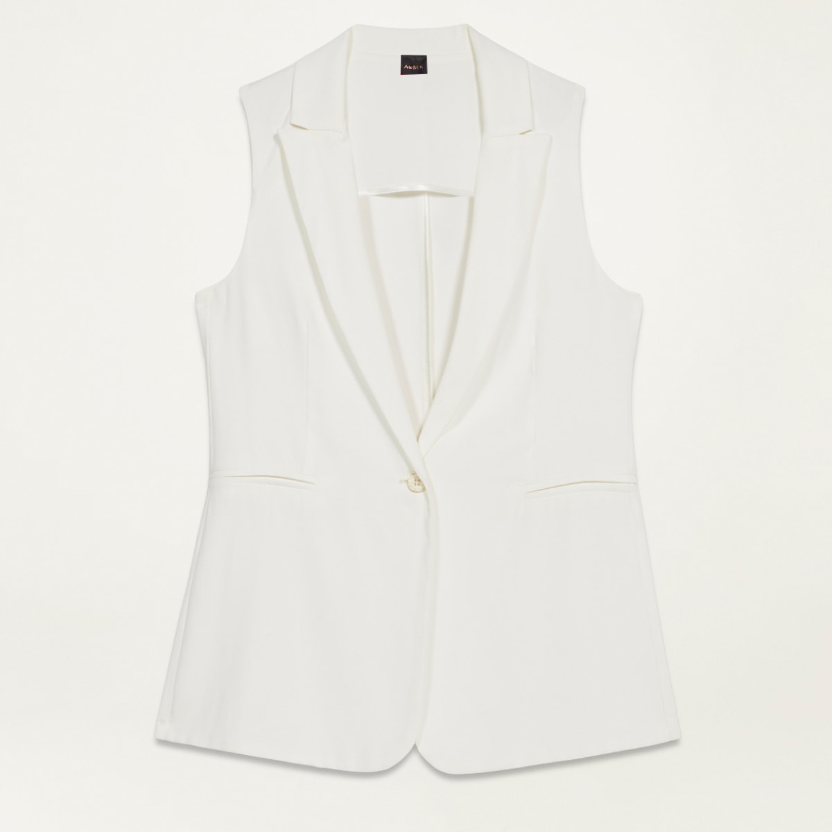 Oltre - Gilet lungo misto lino - Bianco