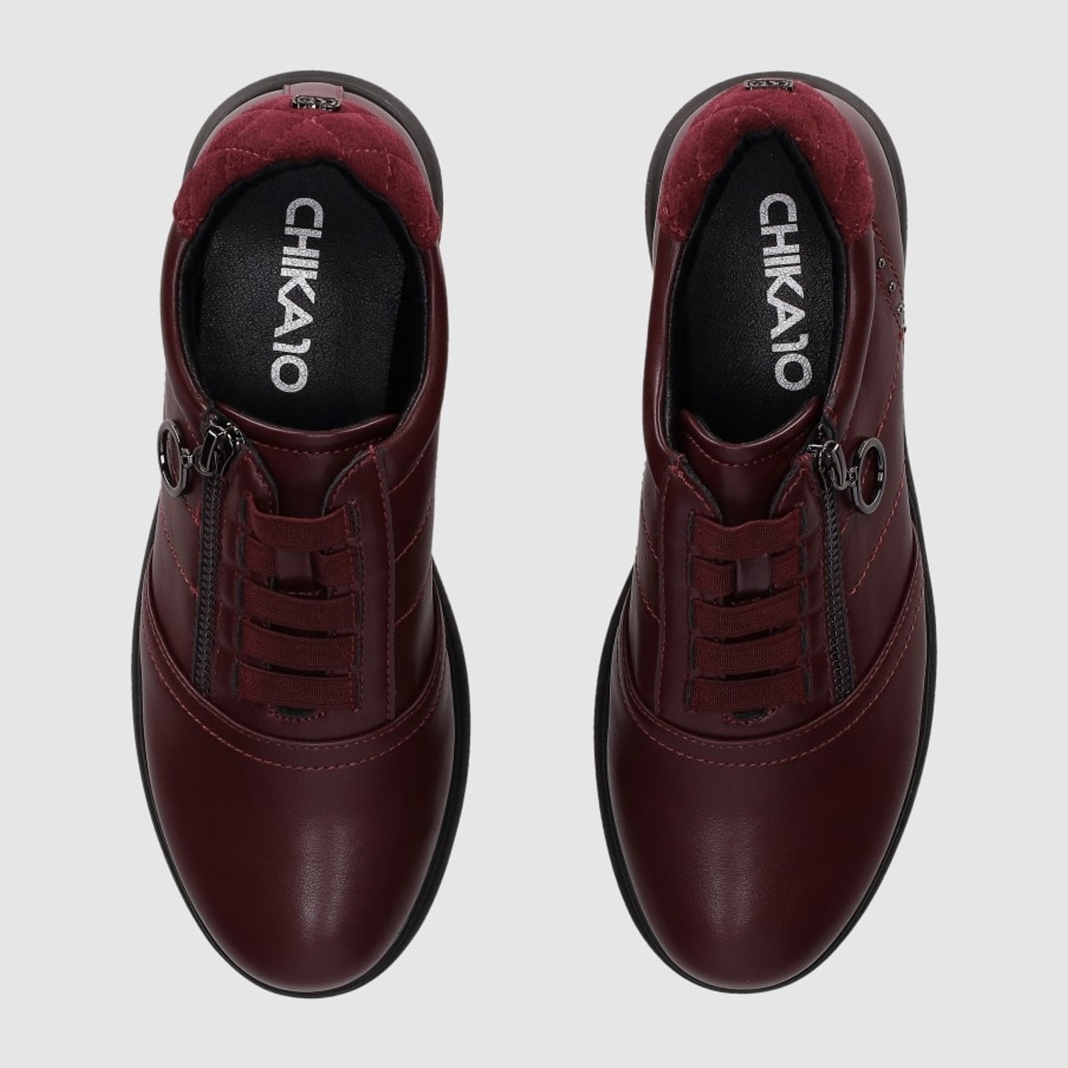 Zapatos de Piel Sintética - Vino - Tacón: 3 cm