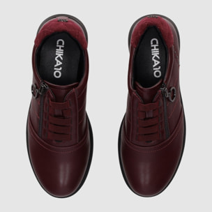 Zapatos de Piel Sintética - Vino - Tacón: 3 cm