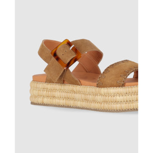 Sandalias de Serraje - Cuero - Tacón: 5 cm