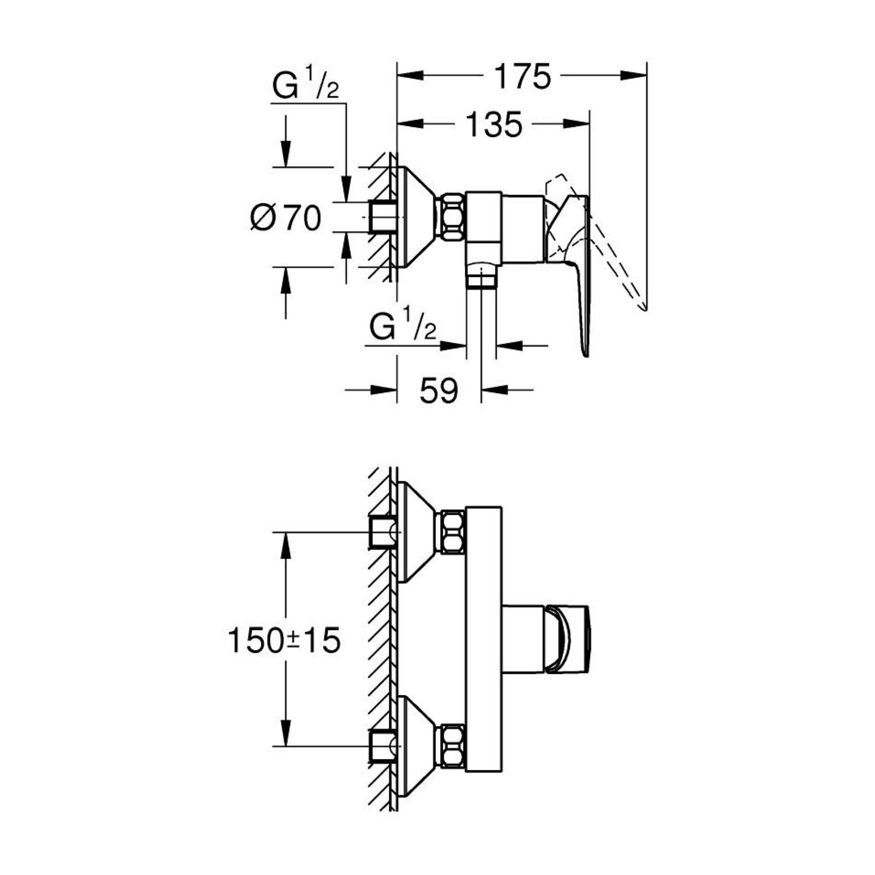 Mitigeur Douche Start Edge QuickFix, chromé
