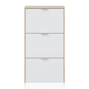 Zapatero Remi de 3 puertas Roble - Blanco