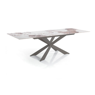 Tomasucci Table extensible MELVIN EVO 120 ONICE MARBLE - PLATINE
