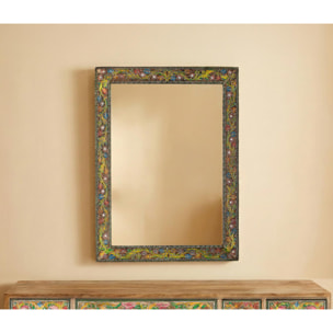 Espejo de Madera de Mango, Trasera en Mdf 76 Cm Estilo Étnico