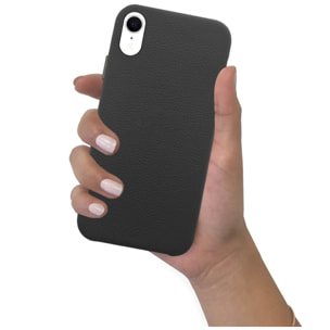 Coque iPhone Xr effet cuir grainé Noir