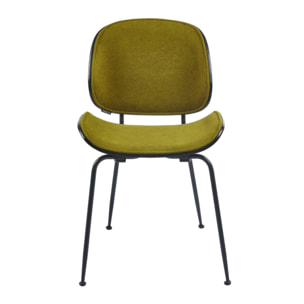 Set da 4 sedie da sala da pranzo verdi con gambe in metallo nere - Elizabeth