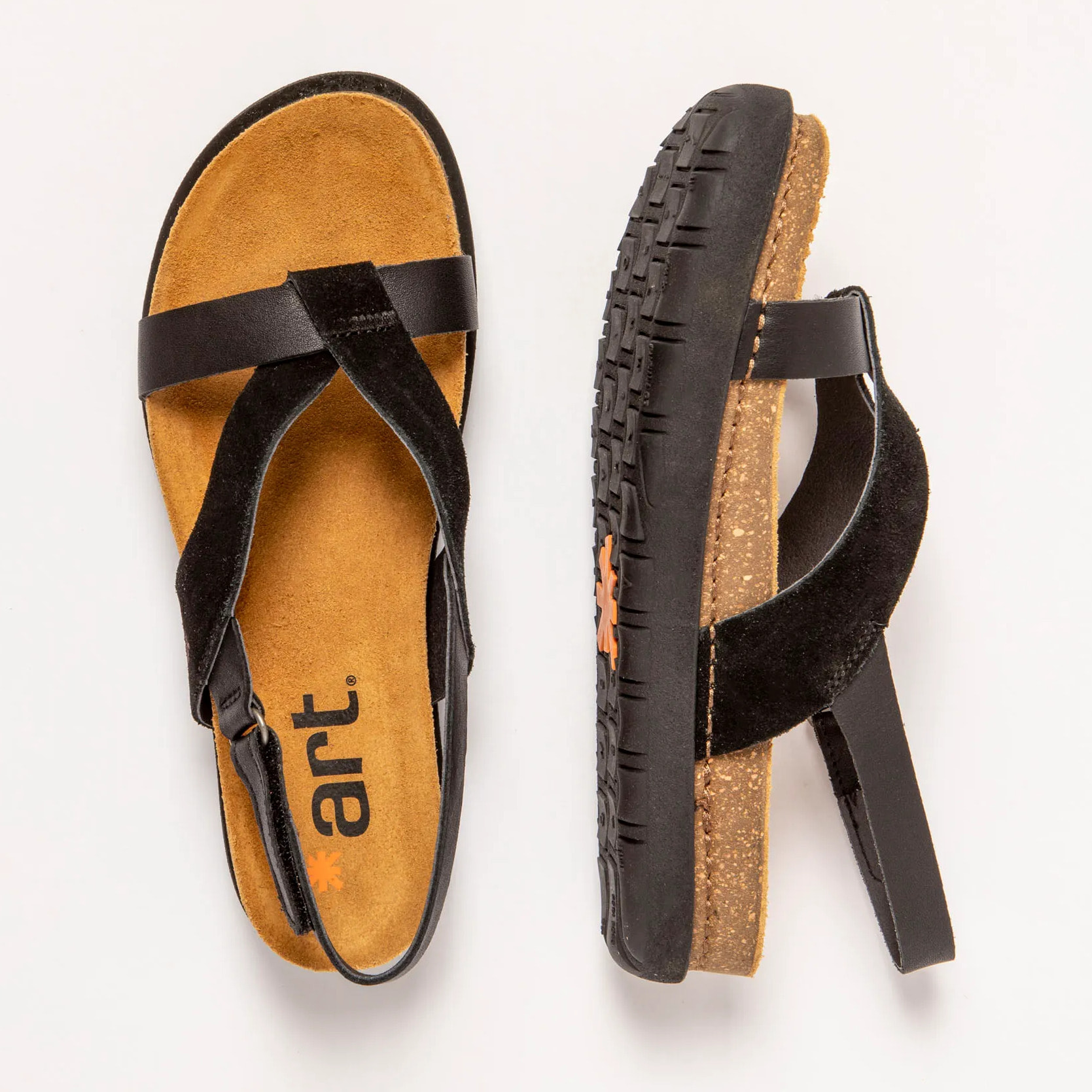 Sandalias 1718 NAPPA-SILK SUEDE BLACK /RHODES color Black